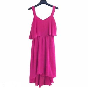 Nordstrom One Clothing magenta pink high low dress